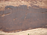 Old repatinated bighorn petroglyphs